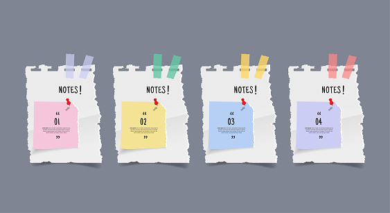 Text Box Design With Note Papers Stock Illustration - Download Image ...