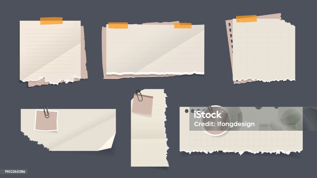 Text Box Note Paper Text Box Design With Note Papers Stock Illustration - Download Image ...