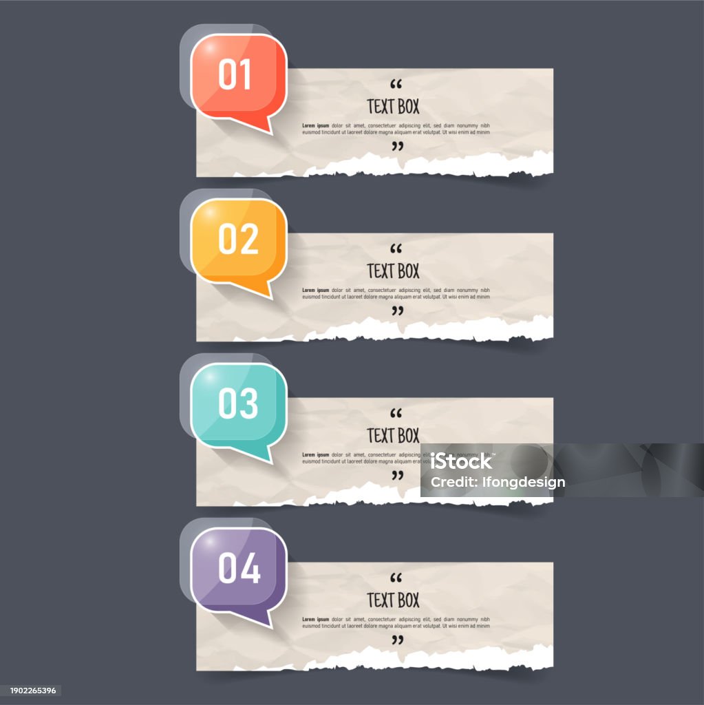 Text Box Note Design Text Box Design With Note Papers Stock Illustration - Download Image ...