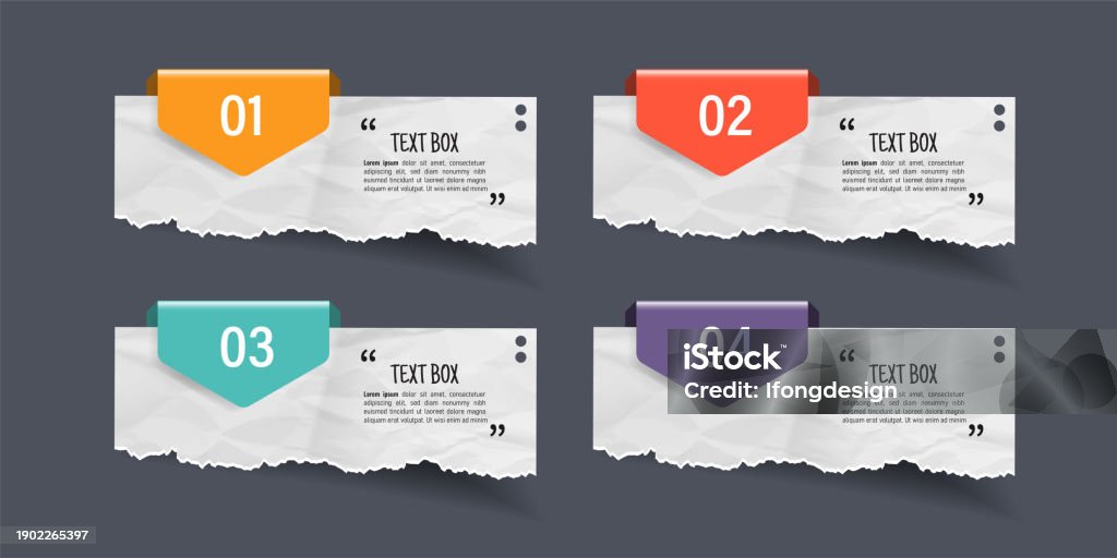 Text Box Design With Note Papers Stock Illustration - Download Image ...