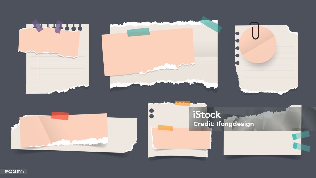 Text Box Design With Note Papers Stock Illustration - Download Image ...