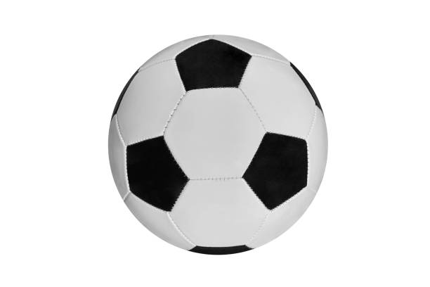 Football soccer ball isolated on transparent white background.