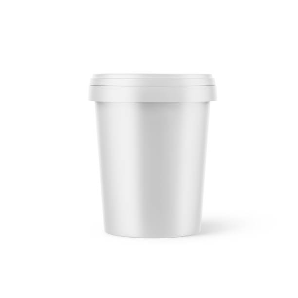 istock Matte Ice Cream Cup Gold Mockup Isolated on White Background 3D Rendering 1902292914