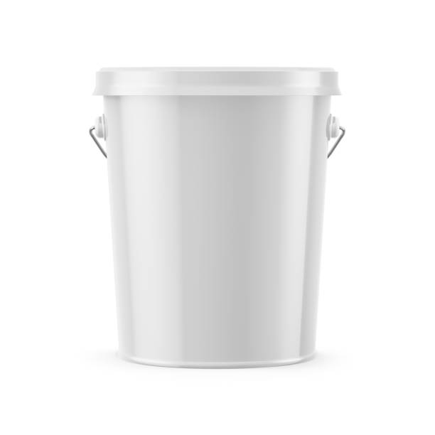 istock Glossy Plastic Bucket Mockup Isolated on White Background 3D Rendering 1902293444