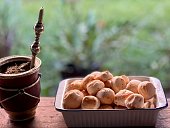 Mate and chipas, typical Argentinian food and drink