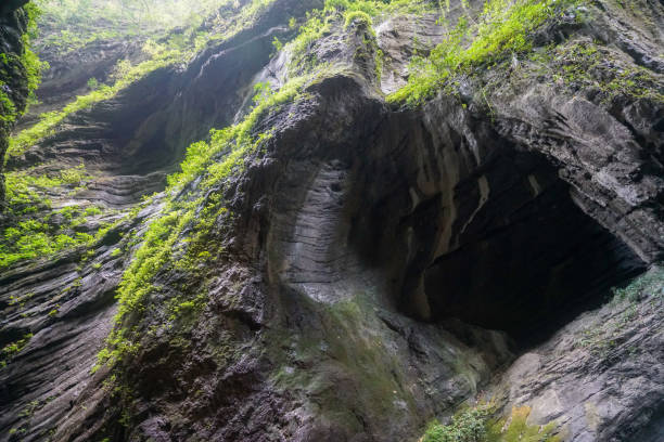 istock Karst terrain, rough mineral rocks formed by wind erosion are uneven. 1902361786