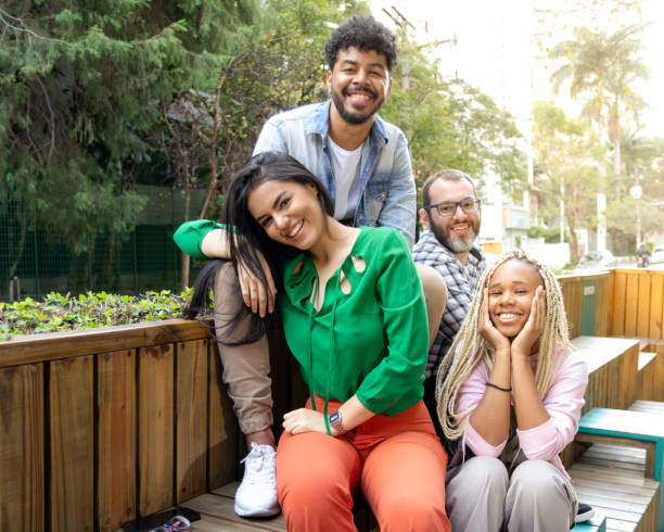 istock Group of brazilian multicultural university students enjoying the day 1902382361