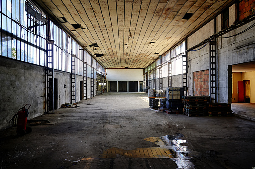 abandoned production warehouse