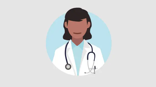Vector illustration of Vector illustration of a doctor with a stethoscope – health concept