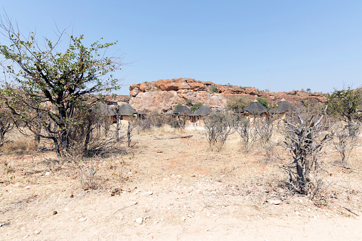 Limpopo, South Africa - August 19, 2023: view of campsite in Mapungubwe National Park