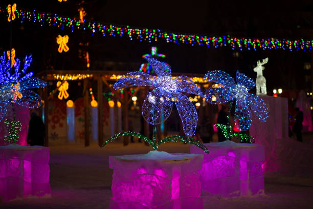 New Year and Christmas decorations on the streets of the city.