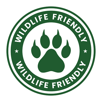 Wildlife Friendly Sign, Badge, Icon, Label, Vector Stock Illustration. Isolated On White Background.