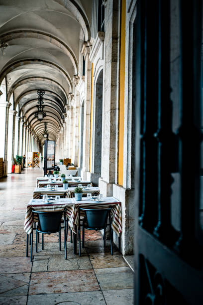 A cozy outdoor cafe in Lisbon