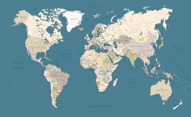 istock World Map - Highly Detailed Vector Map of the World. Dark Vintage Retro Style. 1902607289