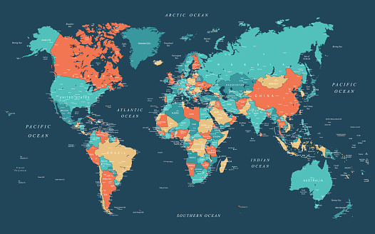 Map of the World - Highly Detailed Vector illustration