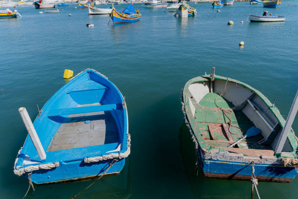 istock Two fishing boats. Malta. Overall plan. 1902615525