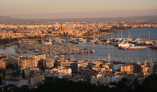 Sunset photo of Palma city taken from Bellver Castle