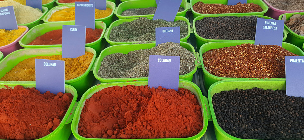 Seasoning stall at a Brazilian street fair