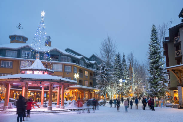 istock Illuminated evening resort view, Christmas time 1902690628