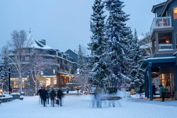 istock Illuminated evening resort view, Christmas time 1902692187