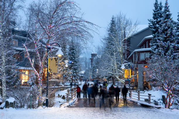 istock Illuminated evening resort view, Christmas time 1902692709