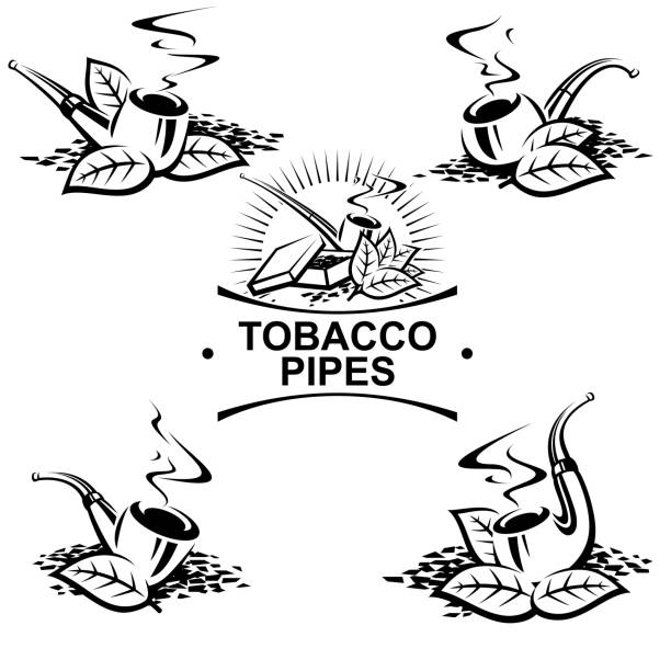 ilustraciones, imágenes clip art, dibujos animados e iconos de stock de tobacco pipes set. collection icon tobacco pipes. vector - retro revival digitally generated image computer graphic single object