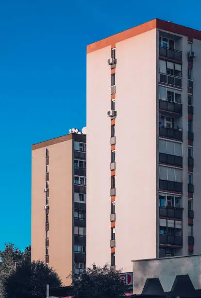 Ex-soviet concrete block houses in eastern-europe