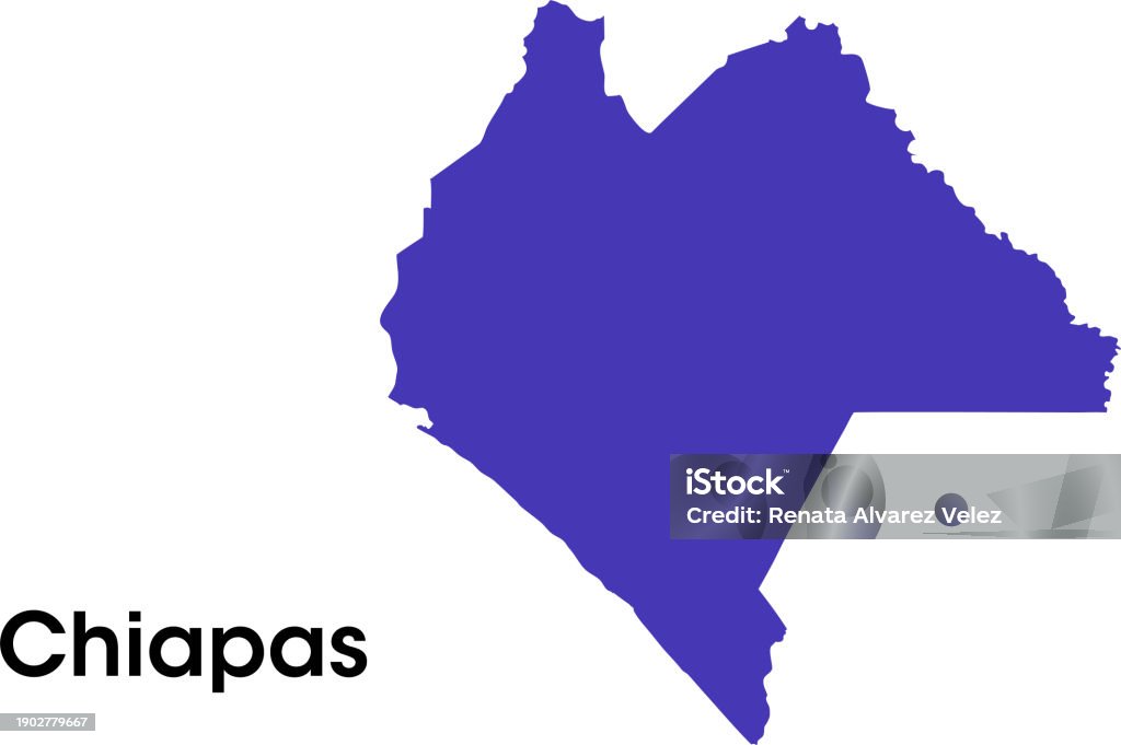Chiapas Rojava Chiapas State Map In Mexico Stock Illustration - Download Image Now ...