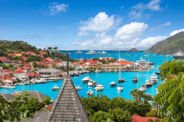 istock Gustavia, Saint Barthelemy harbor and skyline. 1902783237