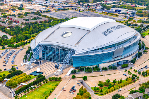 Lexington, Kentucky, July 25, 2020: Aerial view of Kroger Field football stadium of University of Kentucky in Lexington, Kentucky