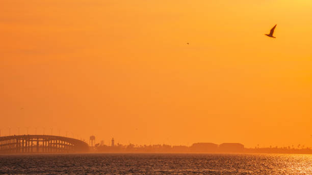 South Padre Island and Port Isabel sunset. Texas, USA