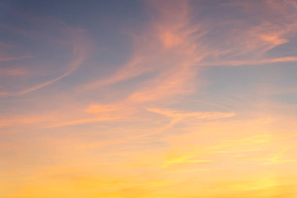 istock Sunset sky on twilight in the evening with orange gold sunset clouds. 1903016155