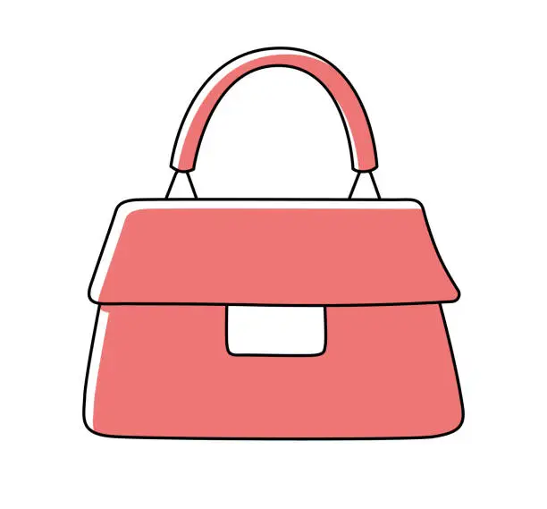 Vector illustration of Red purse handbag or clutch bag