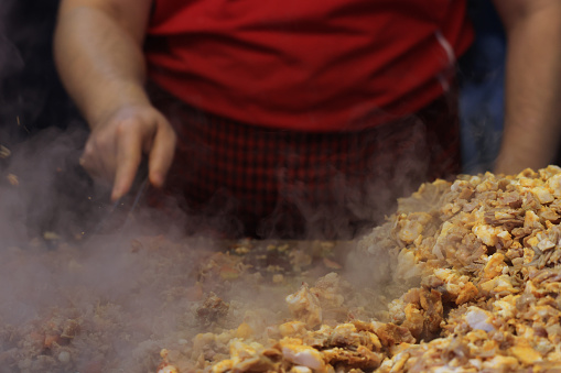 Kokorec, one of the traditional street delicacies in istanbul