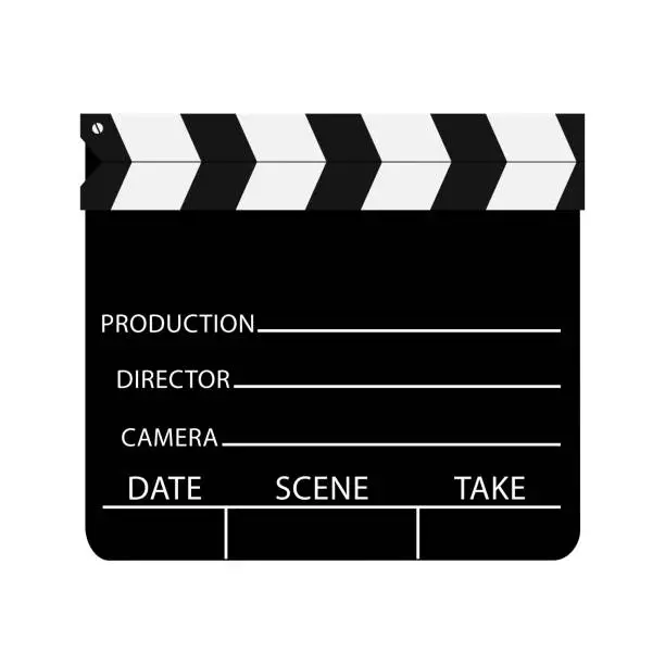 Vector illustration of Clapperboard vector illustration on white background