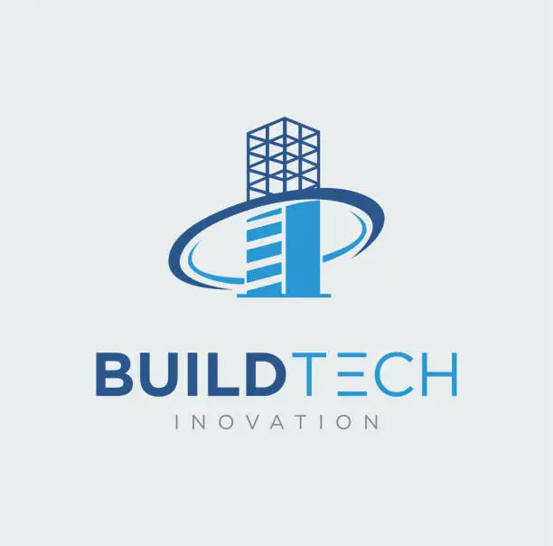 Vector illustration of Modern industry building tech construction design
