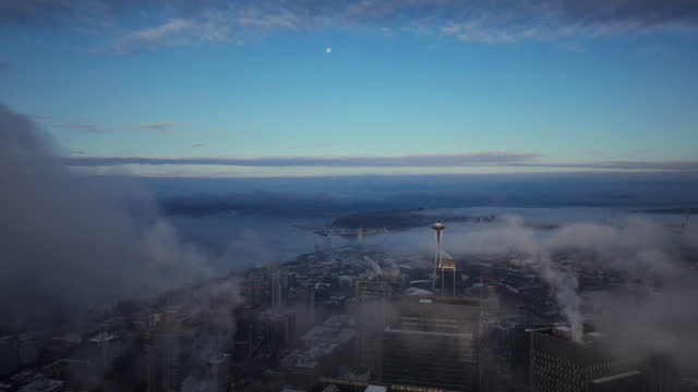 Morning Drone Flight in Seattle Washington