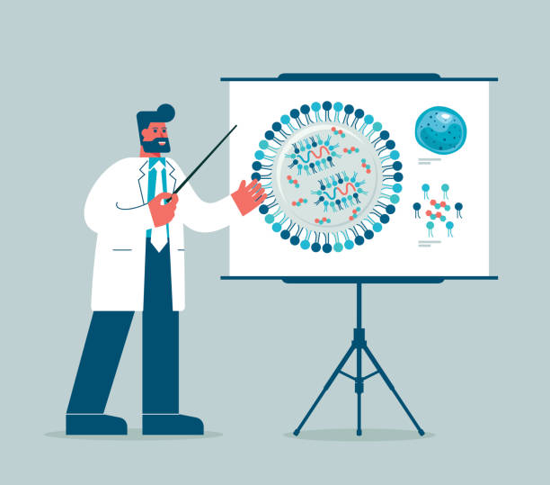 explicar o mecanismo da vacina de mRNA diagrama de virologia explicar o mecanismo da proteína spike de mRNA ilustrações de estoque