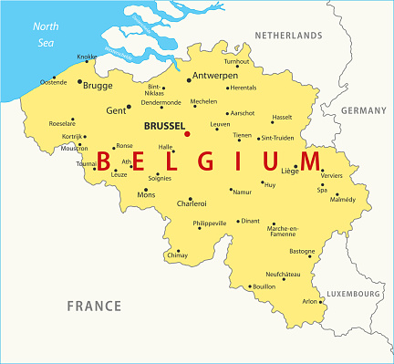 Belgium Map Vector Colored Map Of Belgium Stock Illustration - Download ...
