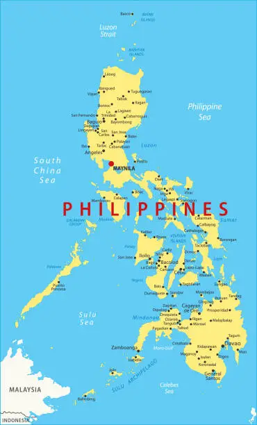 Vector illustration of Philippines Map. Vector colored map of Philippines