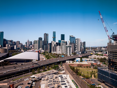 Melbourne panorama, cityscape during the day, urban skyline. Australia