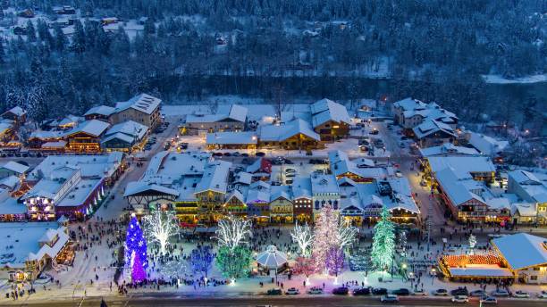 istock Leavenworth, Washington at sunset in December 1903572376