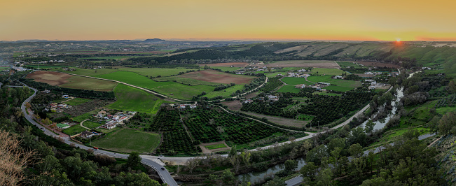 Aerial panorama, Arcos de la Frontera, Andalusia, Spain