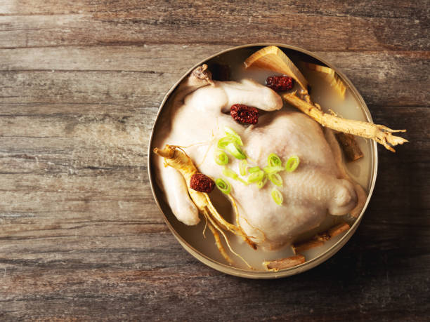 samgyetang, chicken soup with ginseng