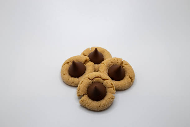 istock Peanut butter cookies with a chocolate drop on top 1903614240