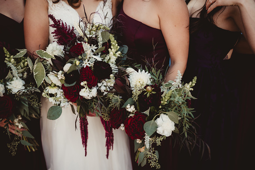 Close up of wedding bouquets