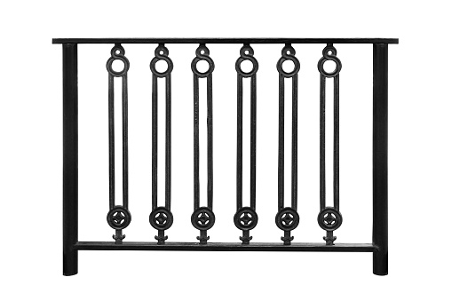 Vintage steel railing isolated on white background work with clipping path.