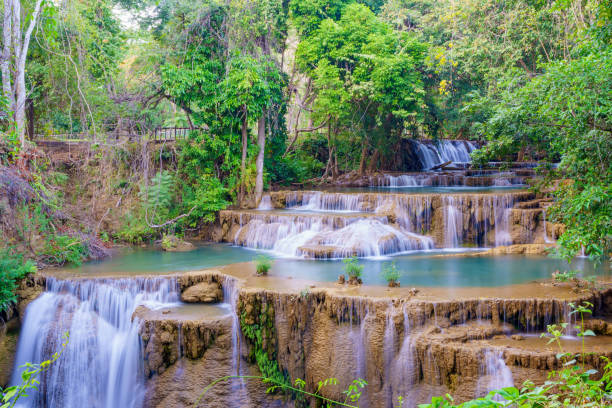 istock wonder Waterfall in deep rain forest jungle (Huay Mae Kamin Waterfall National Park in Kanchanaburi Province, Thailand) 1903697572