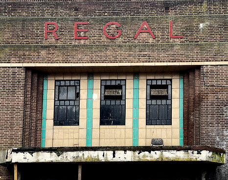 Old run down Regal cinema in Highams Park, east London
