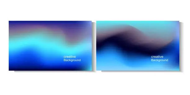 Vector illustration of Set of abstract blurred gradient defocused background